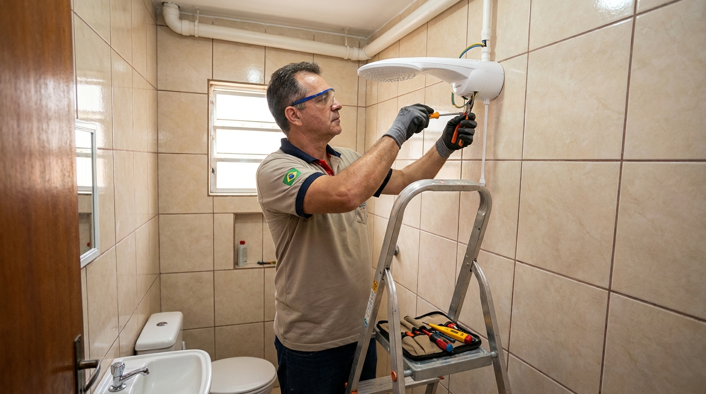 Substituição de Chuveiro Antigo nos Setores Complementares, Brasília‑DF